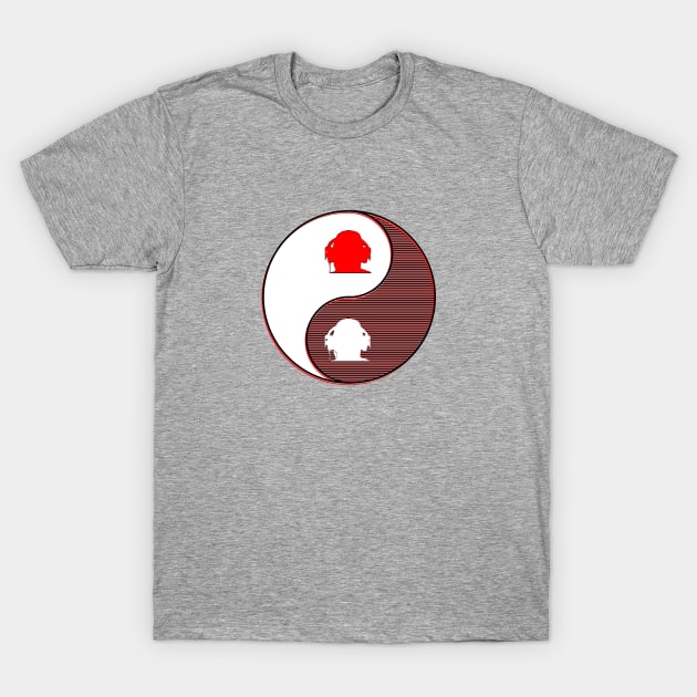 yin yang balance harmony design eastern philosophy dj music T-Shirt by 4rpixs
